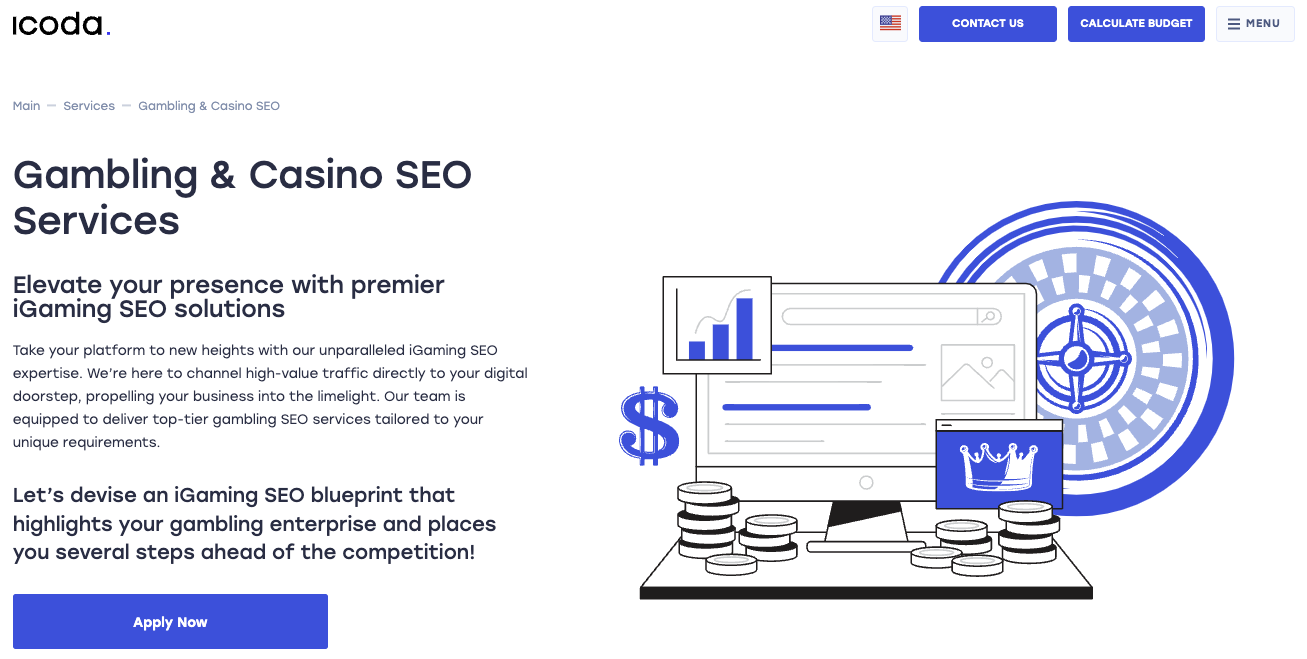 A ICODA é uma agência de SEO especializada na indústria do casino e do jogo.